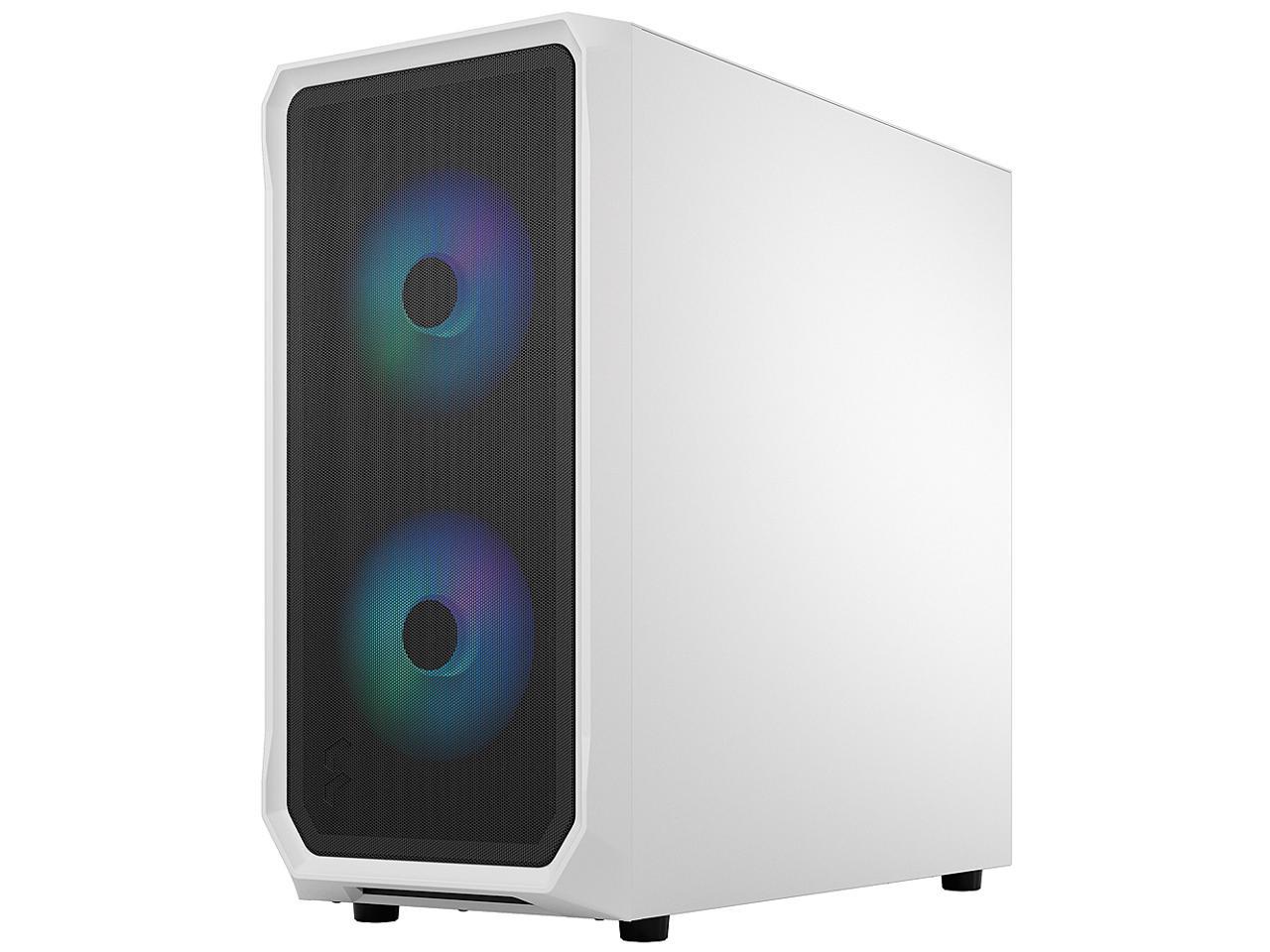 Fractal Design Focus 2 RGB White ATX mATX Mini ITX Clear Tinted Tempered Glass Mid Tower Computer Case