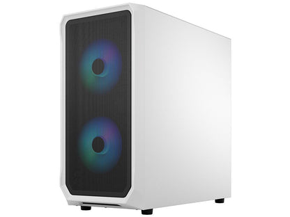 Fractal Design Focus 2 RGB White ATX mATX Mini ITX Clear Tinted Tempered Glass Mid Tower Computer Case