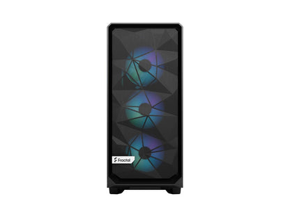 Fractal Design Meshify 2 Compact Lite RGB Black TG High-Airflow Light Tinted Tempered Glass Window PC ATX Mid Tower Computer Case