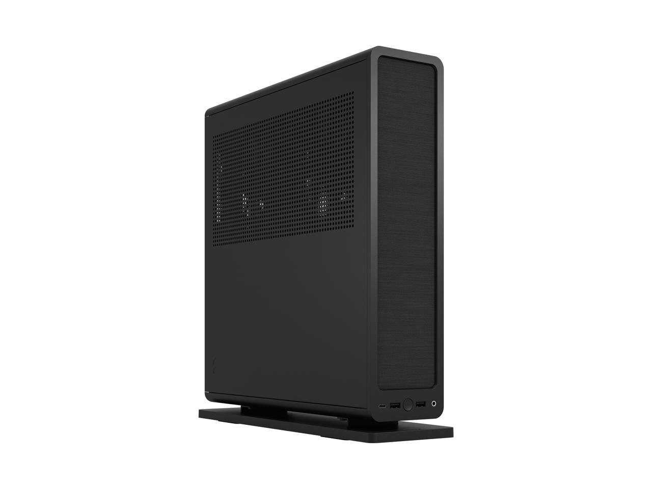 Fractal Design Ridge Black Mini-ITX Slim Small Form Factor Console PC Case with PCIe 3.0 Riser