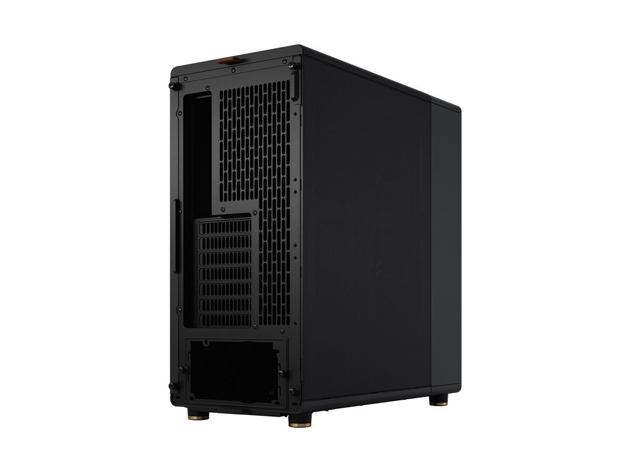 Fractal Design North ATX mATX Mid Tower PC Case - Charcoal Black Chassis with Walnut Front and Mesh Side Panel