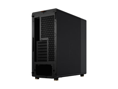 Fractal Design North ATX mATX Mid Tower PC Case - Charcoal Black Chassis with Walnut Front and Mesh Side Panel