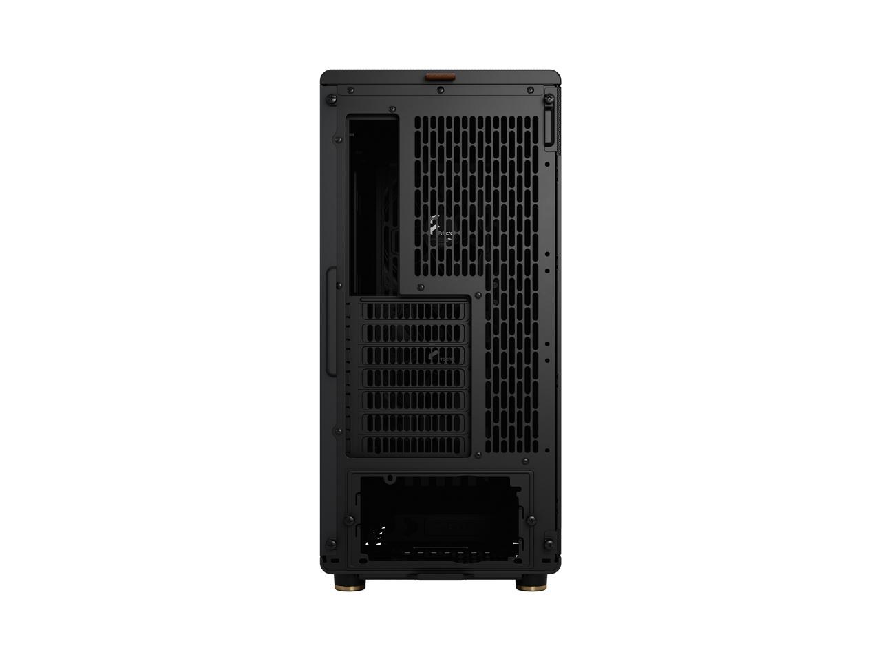 Fractal Design North ATX mATX Mid Tower PC Case - Charcoal Black Chassis with Walnut Front and Mesh Side Panel