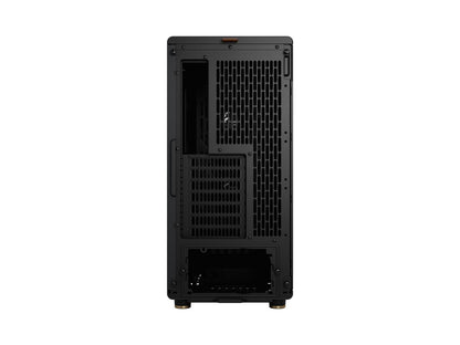 Fractal Design North ATX mATX Mid Tower PC Case - Charcoal Black Chassis with Walnut Front and Mesh Side Panel