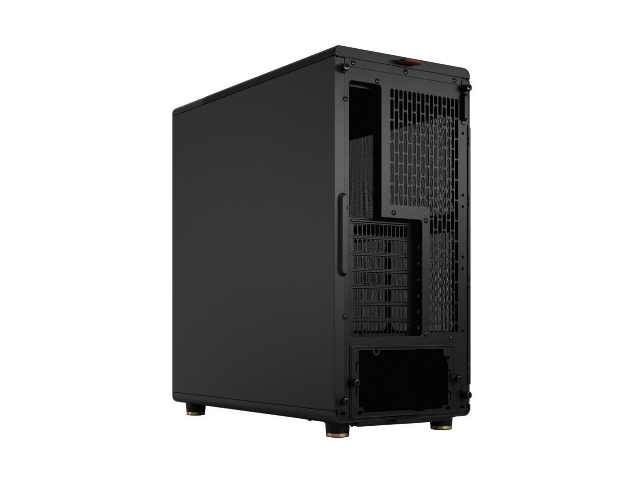 Fractal Design North ATX mATX Mid Tower PC Case - Charcoal Black Chassis with Walnut Front and Mesh Side Panel