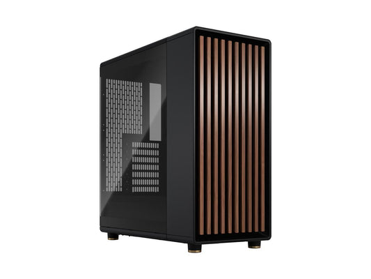 Fractal Design North ATX mATX Mid Tower PC Case - North Charcoal Black with Walnut Front and Dark Tinted TG Side Panel