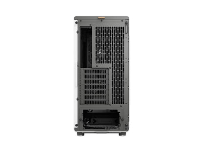 Fractal Design North ATX mATX Mid Tower PC Case - Chalk White Chassis with Oak Front and Mesh Side Panel