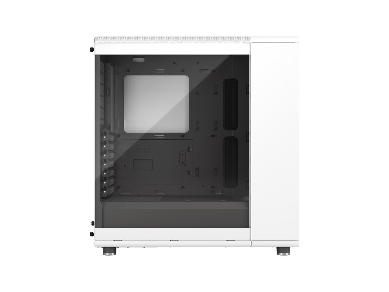 Fractal Design North ATX mATX Mid Tower PC Case - North Chalk White with Oak Front and Clear TG Side Panel