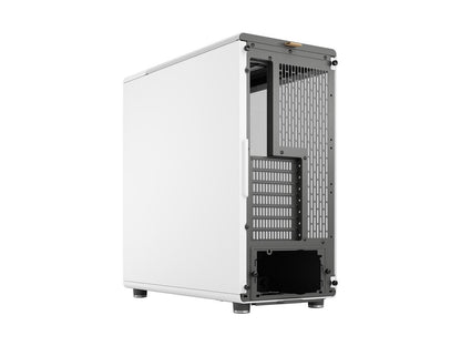 Fractal Design North ATX mATX Mid Tower PC Case - North Chalk White with Oak Front and Clear TG Side Panel
