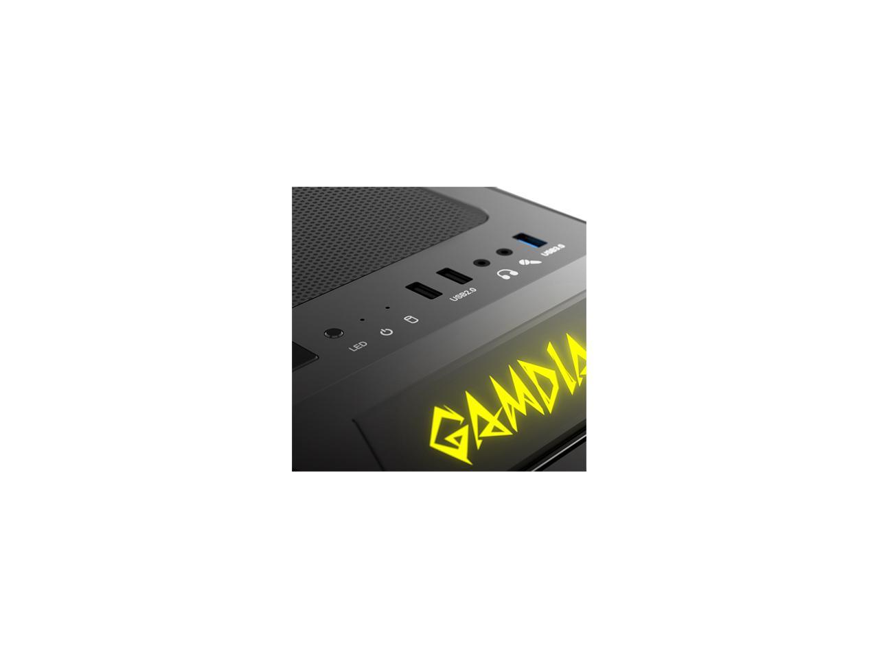 Gamdias TALOS E1 Black Steel / Plastic / Tempered Glass Mini Tower Computer Case