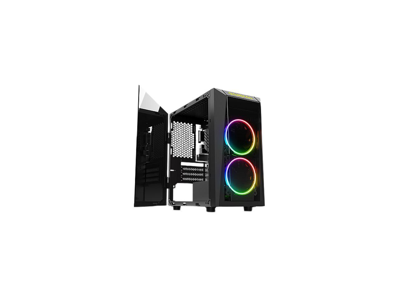 Gamdias TALOS E1 Black Steel / Plastic / Tempered Glass Mini Tower Computer Case