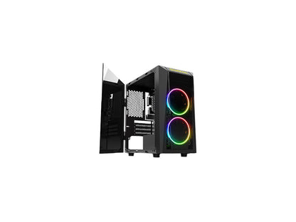 Gamdias TALOS E1 Black Steel / Plastic / Tempered Glass Mini Tower Computer Case