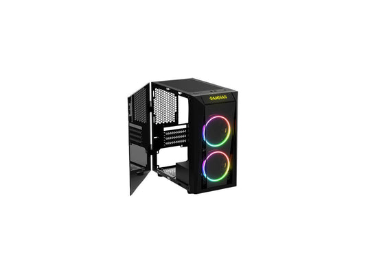 Gamdias TALOS E1 Black Steel / Plastic / Tempered Glass Mini Tower Computer Case