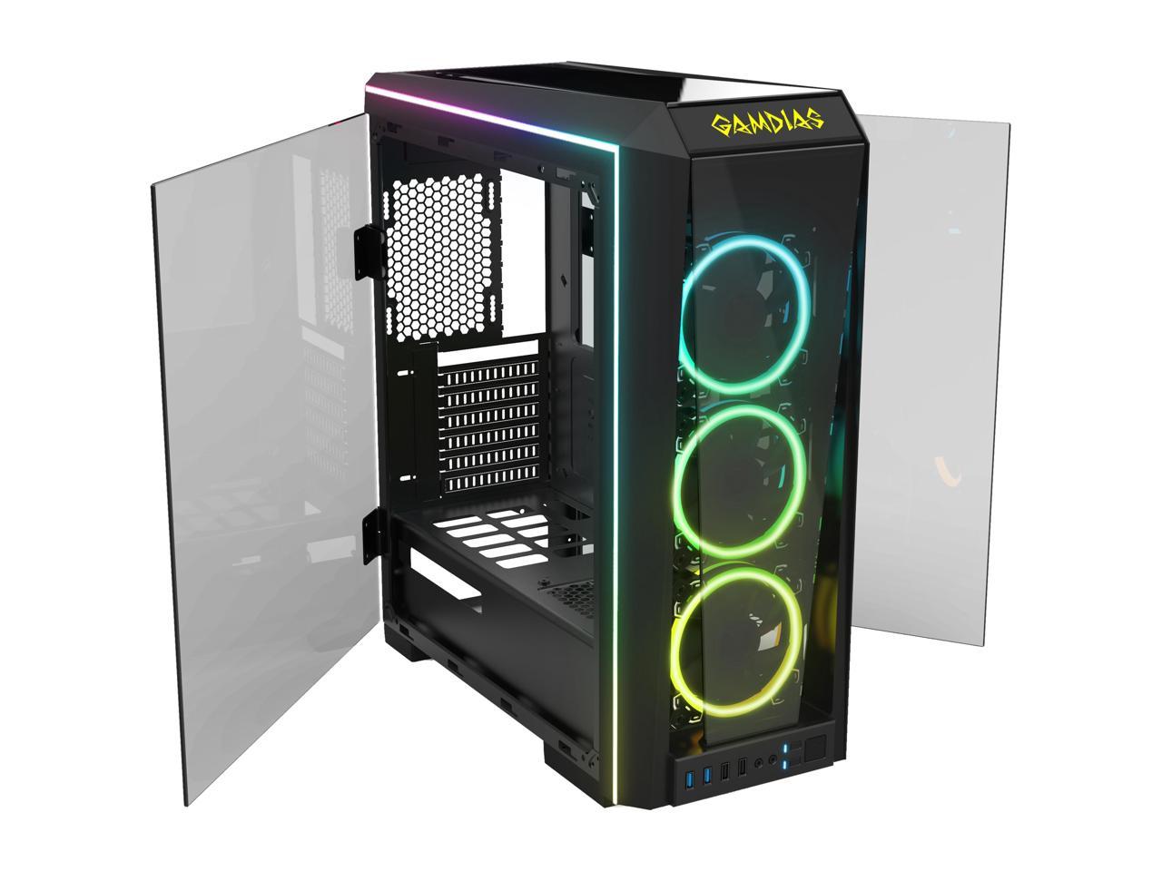 Gamdias TALOS P1A Black Steel / Plastic / Tempered Glass ATX Mid Tower Computer Case