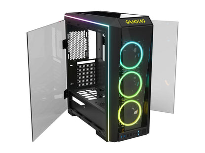 Gamdias TALOS P1A Black Steel / Plastic / Tempered Glass ATX Mid Tower Computer Case