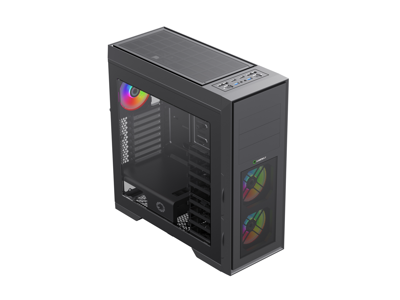 Gamemax Master M905-RGB USB3.0 E-ATX Full Tower Gaming Computer Case w/ 3 x RGB LED Fans (Pre-Installed)