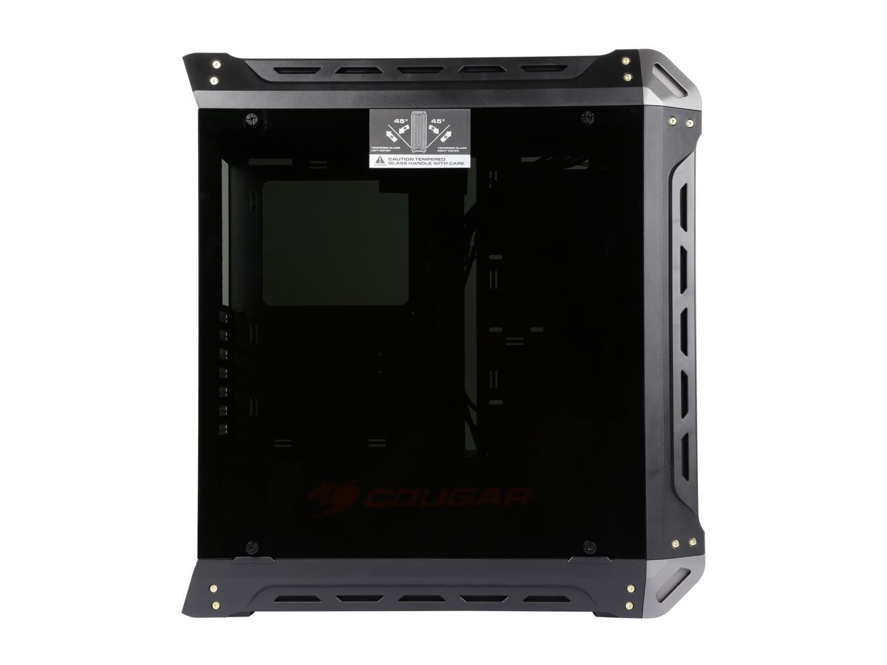 COUGAR Panzer-S Black ATX Mid Tower Transparent Fortress Computer Case