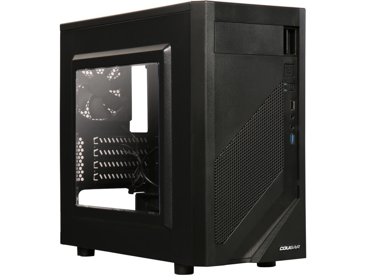 COUGAR MG110-W Micro ATX Mid Tower Micro ATX MG110 USB 3.0 Case with Acrylic Window Standard ATX PS2 Power Supply