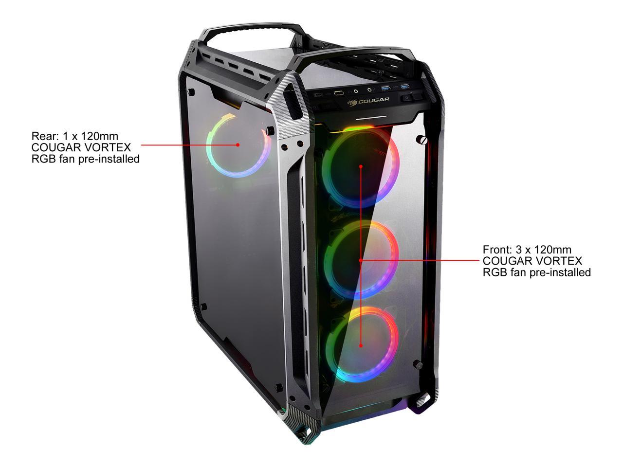 COUGAR Panzer Evo RGB Black ATX Full Tower RGB LED Gaming Case with Remote