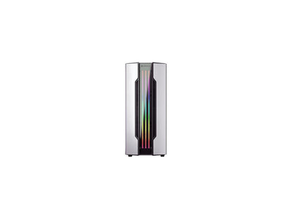 COUGAR Gemini S Silver Gaming Mid Tower Case with a Full-Sized Tempered Glass Cover and Integrated RGB Lighting