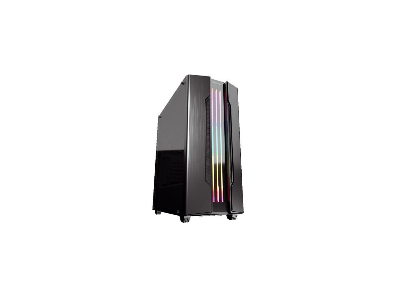 COUGAR Gemini S Iron-Gray Gaming Mid Tower Case with a Full-Sized Tempered Glass Cover and Integrated RGB Lighting