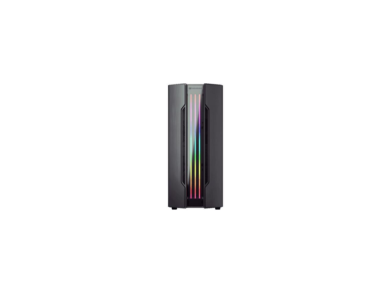 COUGAR Gemini S Iron-Gray Gaming Mid Tower Case with a Full-Sized Tempered Glass Cover and Integrated RGB Lighting