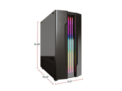 COUGAR Gemini S Iron-Gray Gaming Mid Tower Case with a Full-Sized Tempered Glass Cover and Integrated RGB Lighting
