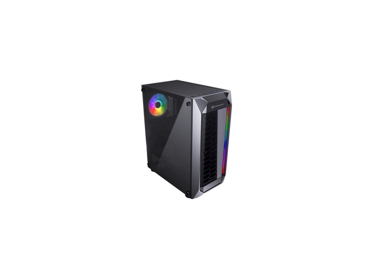COUGAR MX410 Black Powerful and Compact Mid-Tower Case with Dual RGB Strips