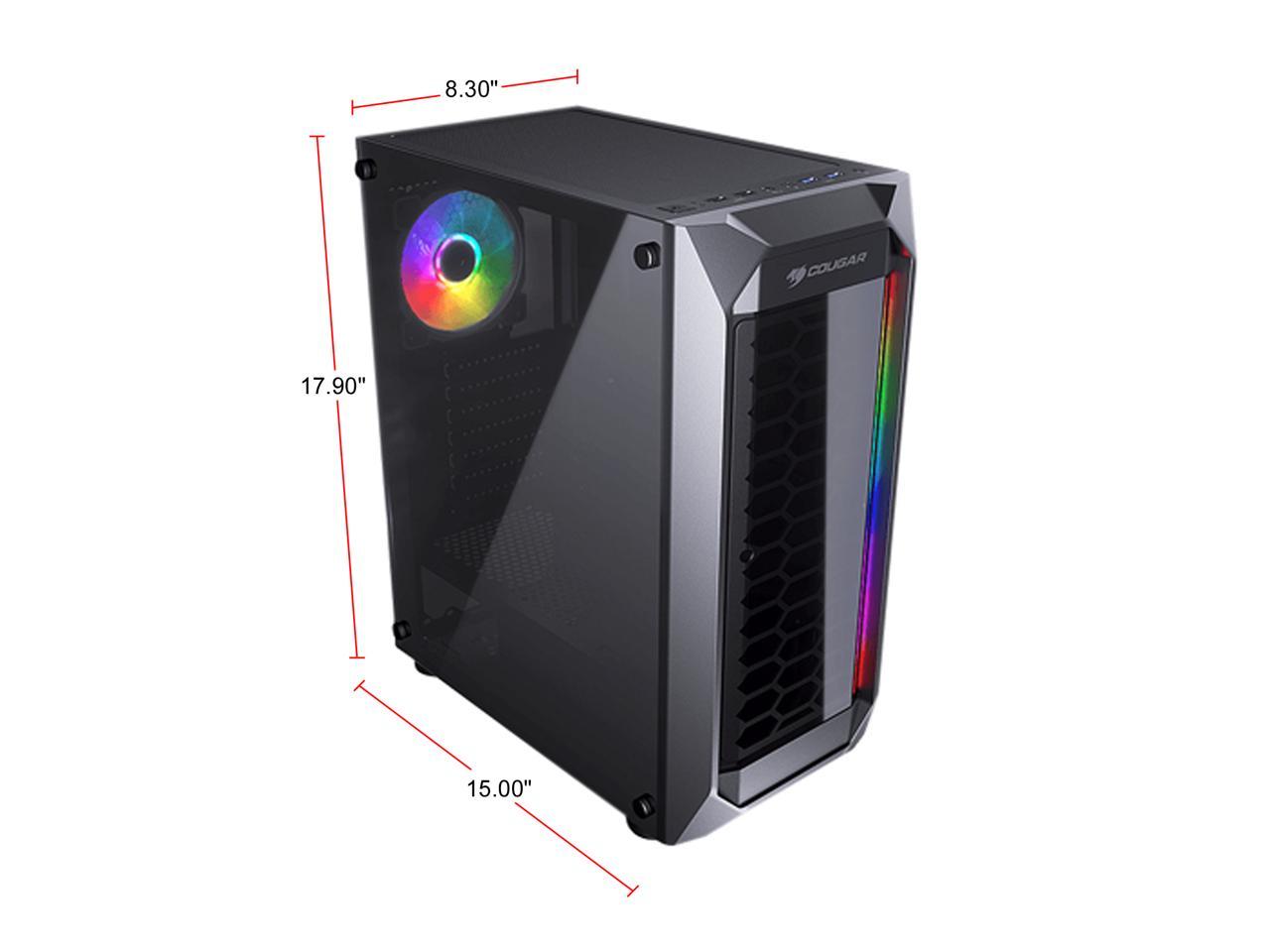 COUGAR MX410 Black Powerful and Compact Mid-Tower Case with Dual RGB Strips