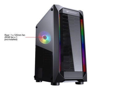 COUGAR MX410 Black Powerful and Compact Mid-Tower Case with Dual RGB Strips
