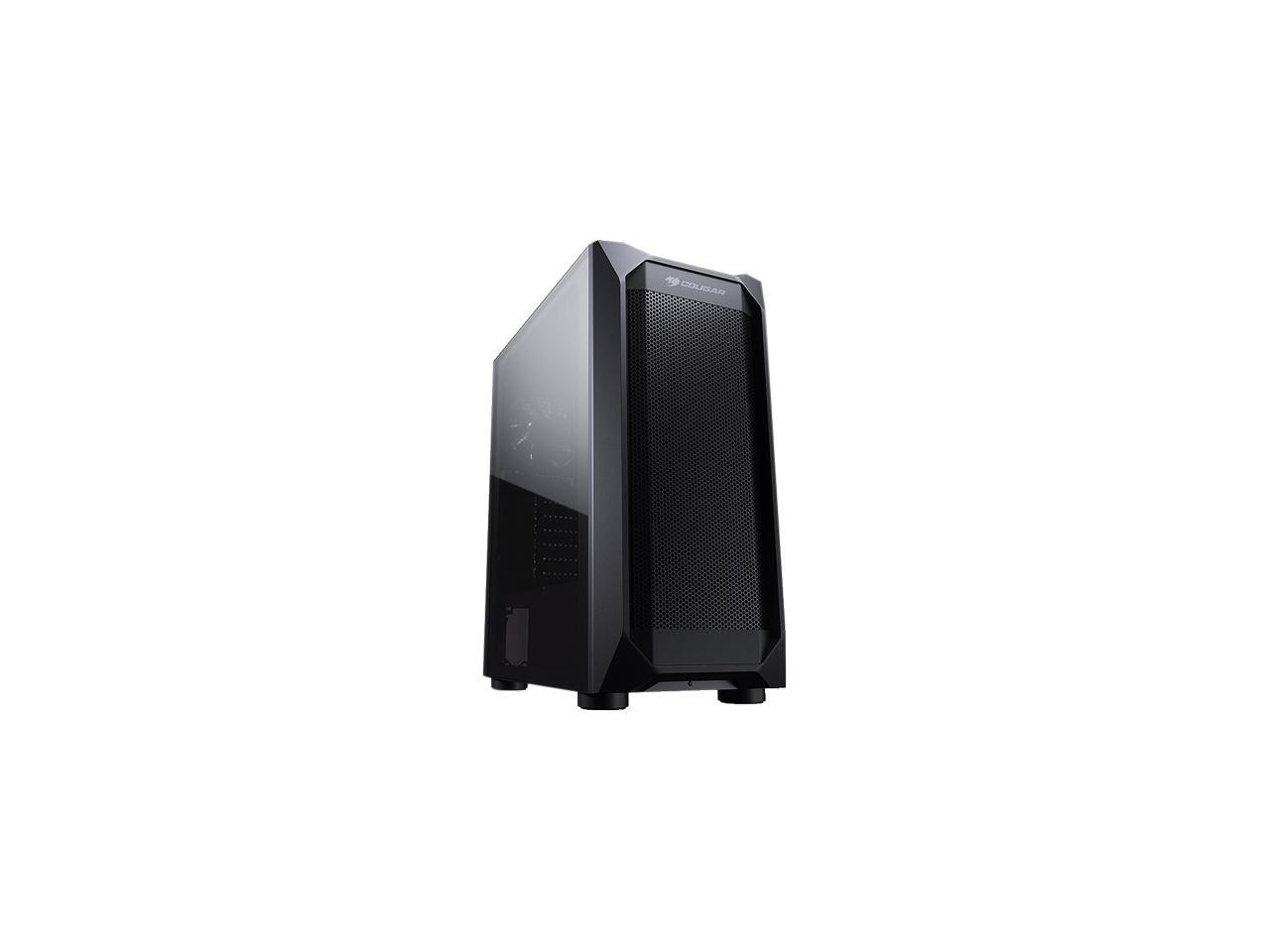 COUGAR MX410 Mesh-G Black Powerful and Compact Mid-Tower Case with Mesh Front Panel and Tempered Glass