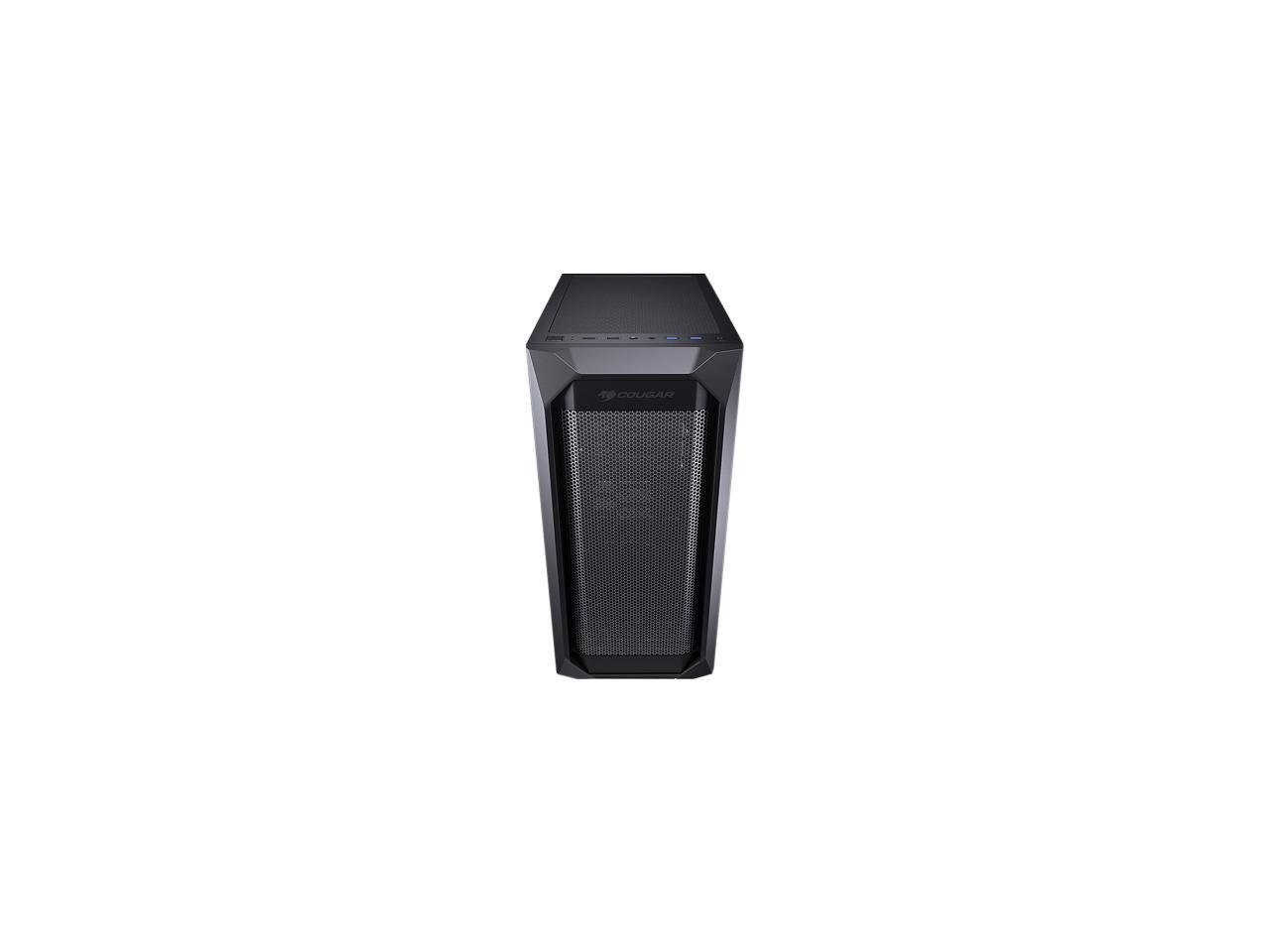 COUGAR MX410 Mesh-G Black Powerful and Compact Mid-Tower Case with Mesh Front Panel and Tempered Glass