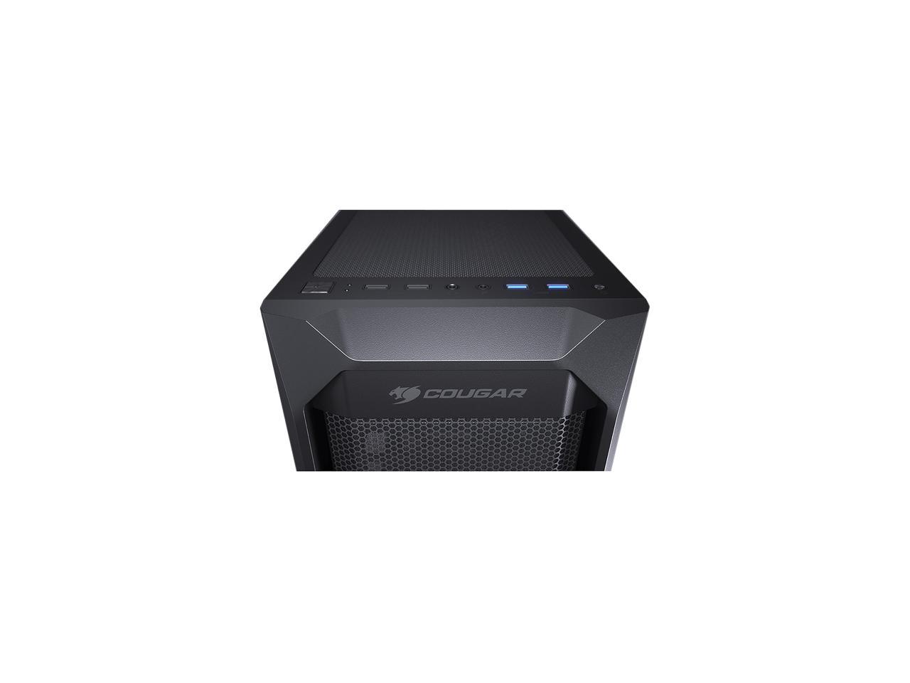 COUGAR MX410 Mesh-G Black Powerful and Compact Mid-Tower Case with Mesh Front Panel and Tempered Glass