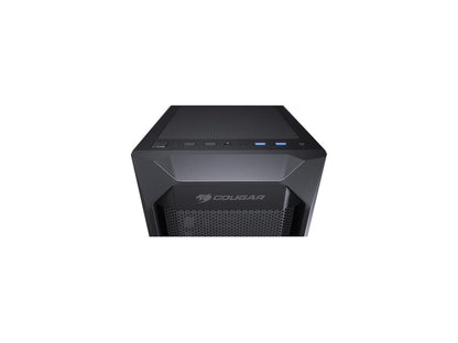 COUGAR MX410 Mesh-G Black Powerful and Compact Mid-Tower Case with Mesh Front Panel and Tempered Glass