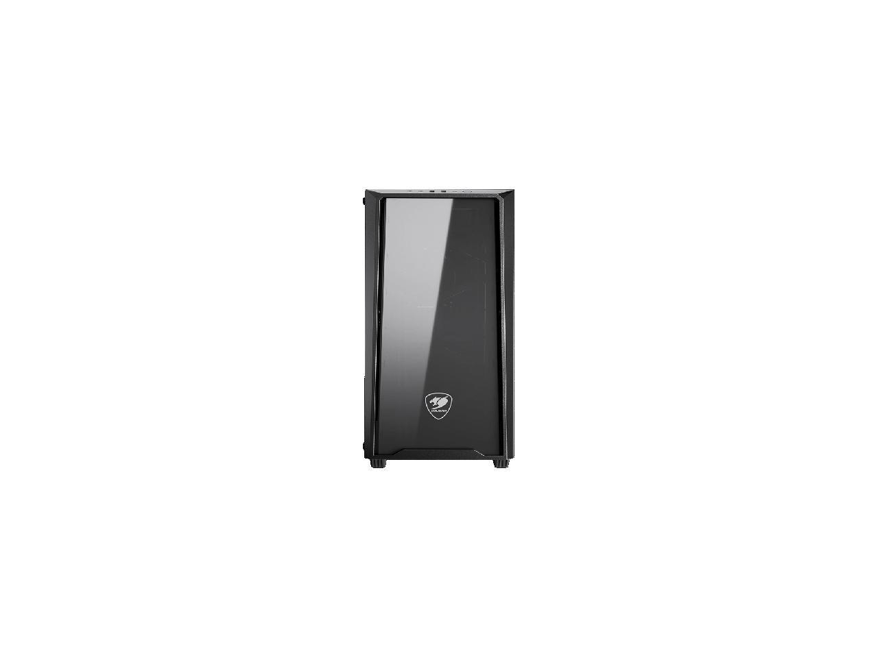 COUGAR MG120-G Black Elegant and Compact Mini Tower Case with Tempered Glass Side Window