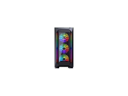 COUGAR MX410-G RGB Black ATX Mid Tower Powerful Airflow and Compact Mid-Tower Case with Tempered Glass