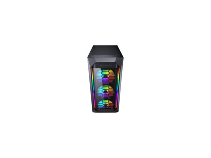 COUGAR MX410-G RGB Black ATX Mid Tower Powerful Airflow and Compact Mid-Tower Case with Tempered Glass