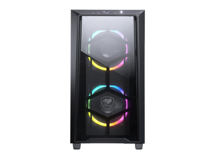 COUGAR MG120-G RGB Black Compact RGB Mini Tower Case with Tempered Glass Side Window