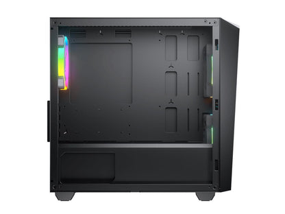 COUGAR MG120-G RGB Black Compact RGB Mini Tower Case with Tempered Glass Side Window