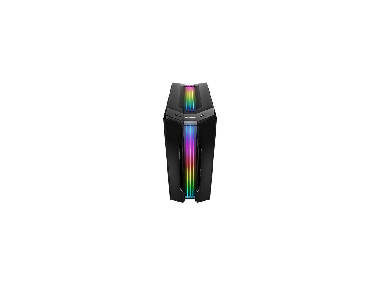 COUGAR Gemini T Pro 106KMT0008-00 Black Steel / Tempered Glass ATX Mid Tower Computer Case with Trelux RGB Lighting
