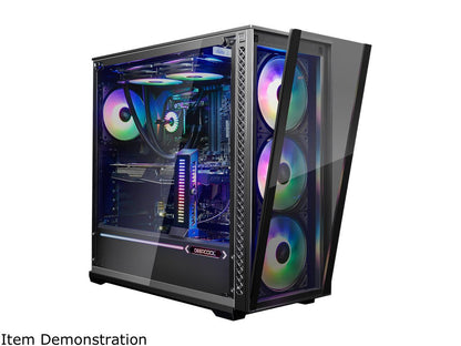 DEEPCOOL MATREXX 70 ADD-RGB 3F Mid-Tower Case 3x120mm ADD-RGB Fans Modular design Full-size Tempered Glass GPU Vertical Installation Quick Open Panels
