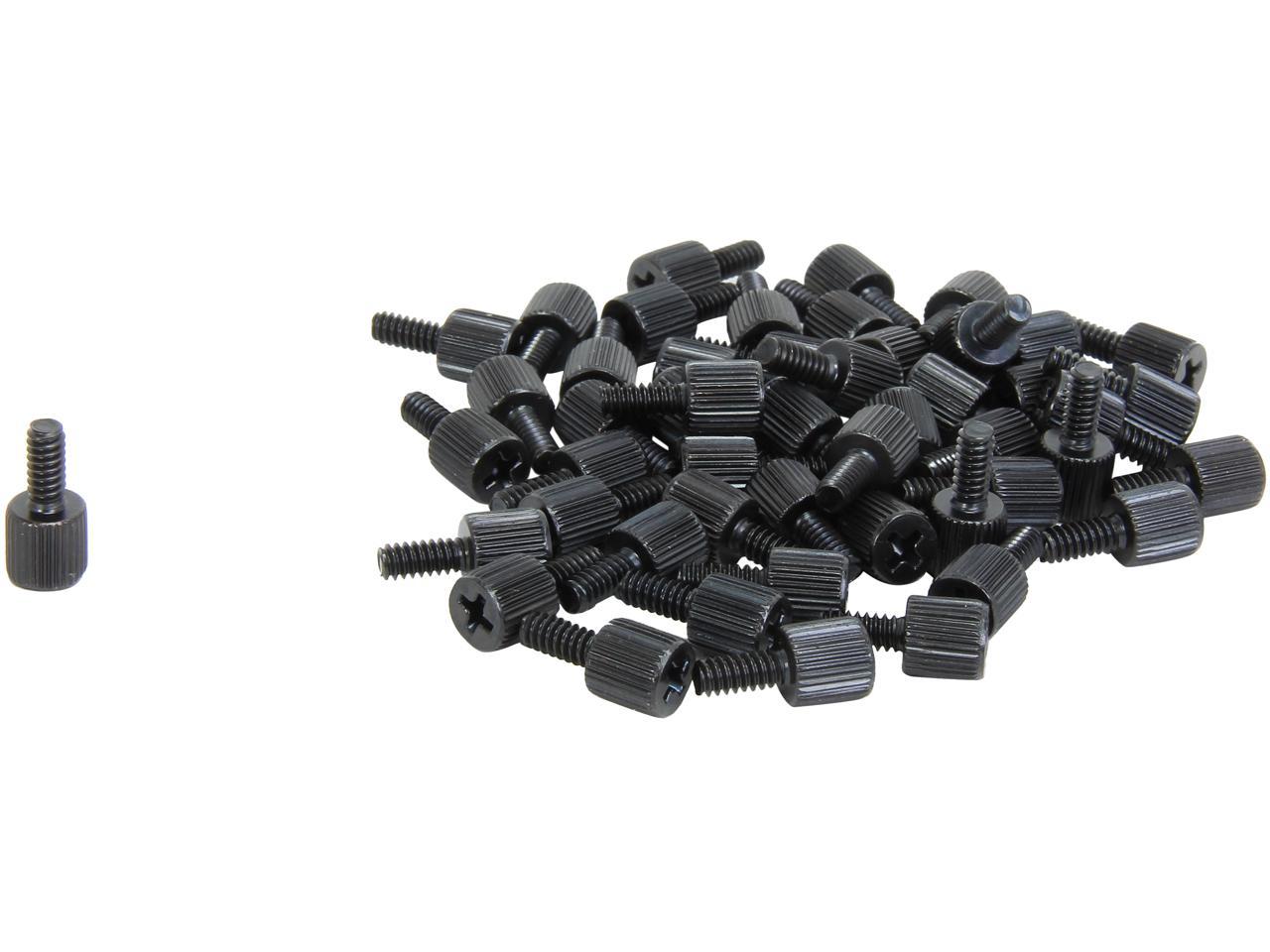 StarTech.com SCREWTHUMB 6-32, 5/16in Long Black Metal Computer Case Thumbscrew – Pkg of 50