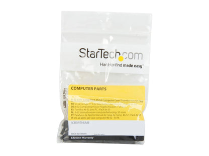 StarTech.com SCREWTHUMB 6-32, 5/16in Long Black Metal Computer Case Thumbscrew – Pkg of 50