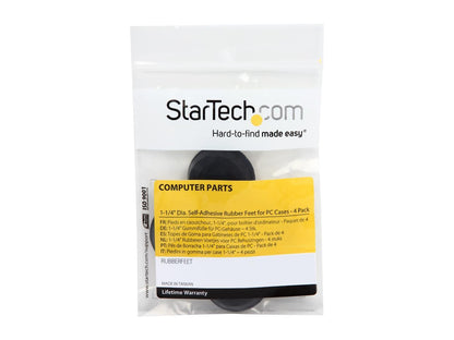 StarTech.com RUBBERFEET 1-1/4in Dia. Self-Adhesive Rubber Feet for PC Cases - 4 Pack