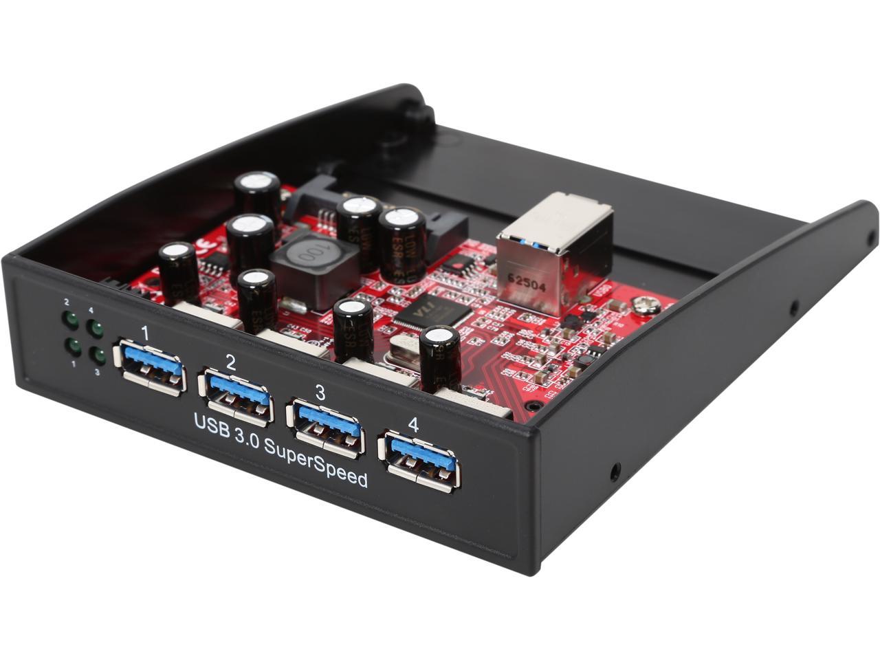 StarTech.com USB 3.0 Front Panel 4 Port Hub with 3.5/5.25-Inch Bay (35BAYUSB3S4)