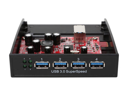 StarTech.com USB 3.0 Front Panel 4 Port Hub with 3.5/5.25-Inch Bay (35BAYUSB3S4)