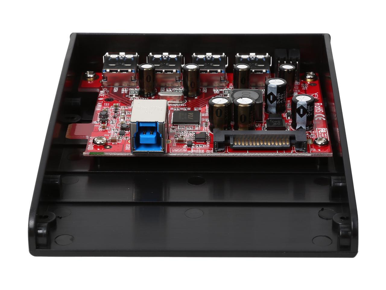 StarTech.com USB 3.0 Front Panel 4 Port Hub with 3.5/5.25-Inch Bay (35BAYUSB3S4)
