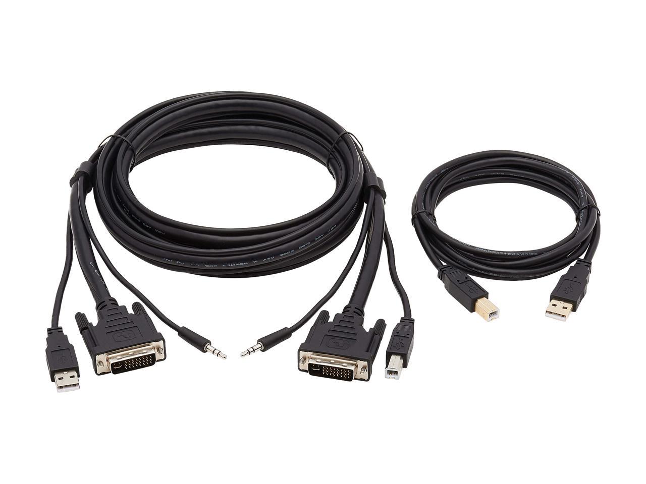 Tripp Lite P784-006-U 6 ft. DVI KVM Cable Kit - DVI, USB, 3.5 mm Audio (3xM/3xM) + USB (M/M), 1080p, 6 ft., Black