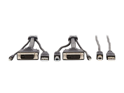 Tripp Lite P784-006-U 6 ft. DVI KVM Cable Kit - DVI, USB, 3.5 mm Audio (3xM/3xM) + USB (M/M), 1080p, 6 ft., Black
