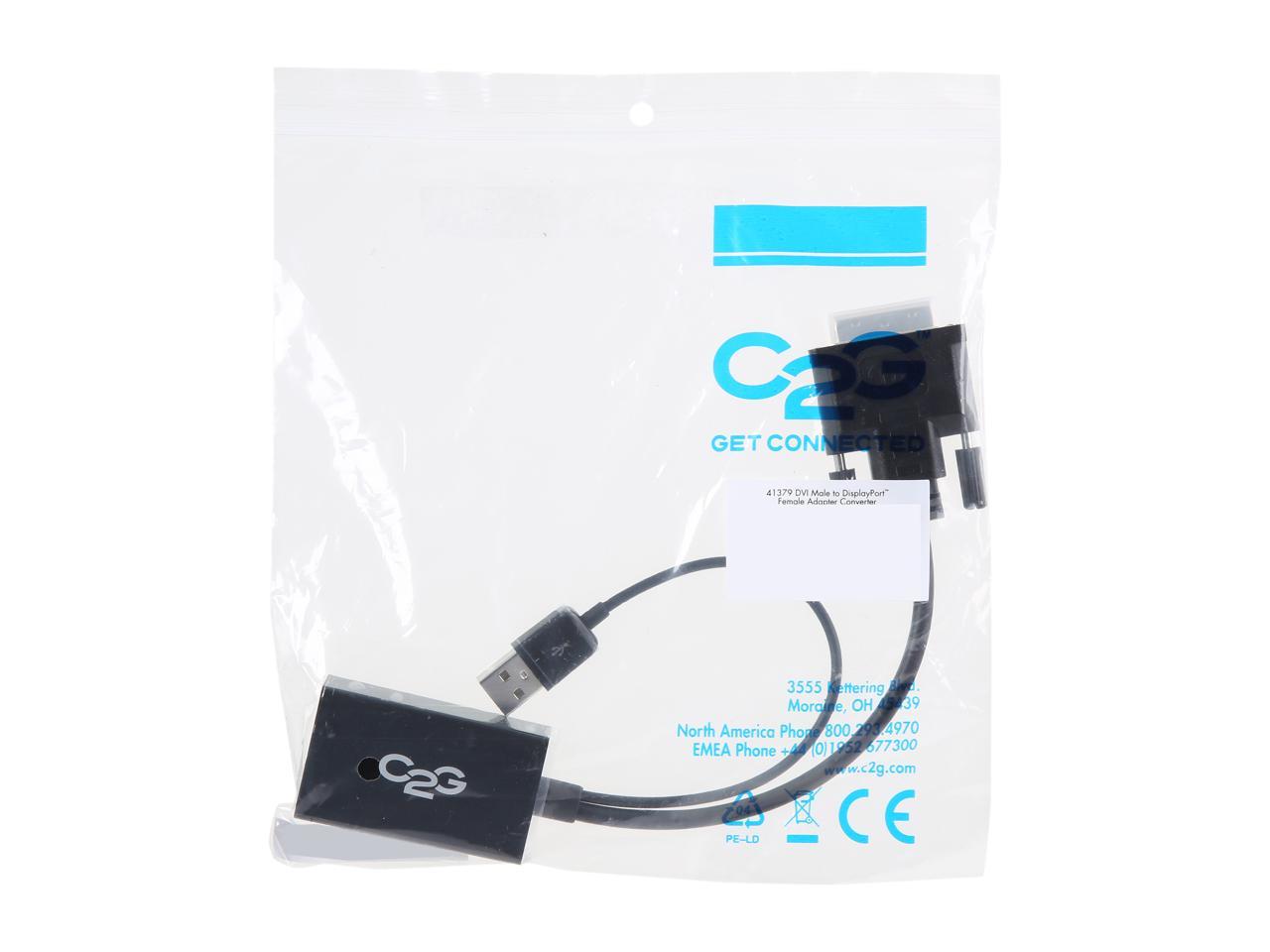 C2G 41379 DVI to DisplayPort Adapter Converter, Black